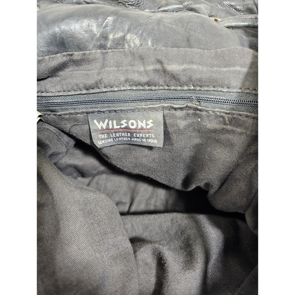 VTG 1996 Wilson\'s Genuine Leather Backpack ~Large Capacity~Black main image 5